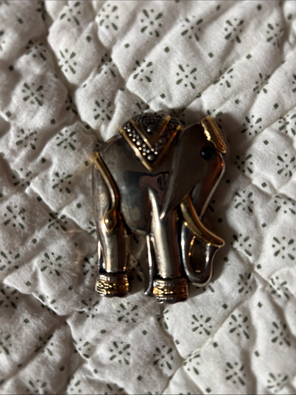 Gold & Silver Elephant Brooch/Pendent